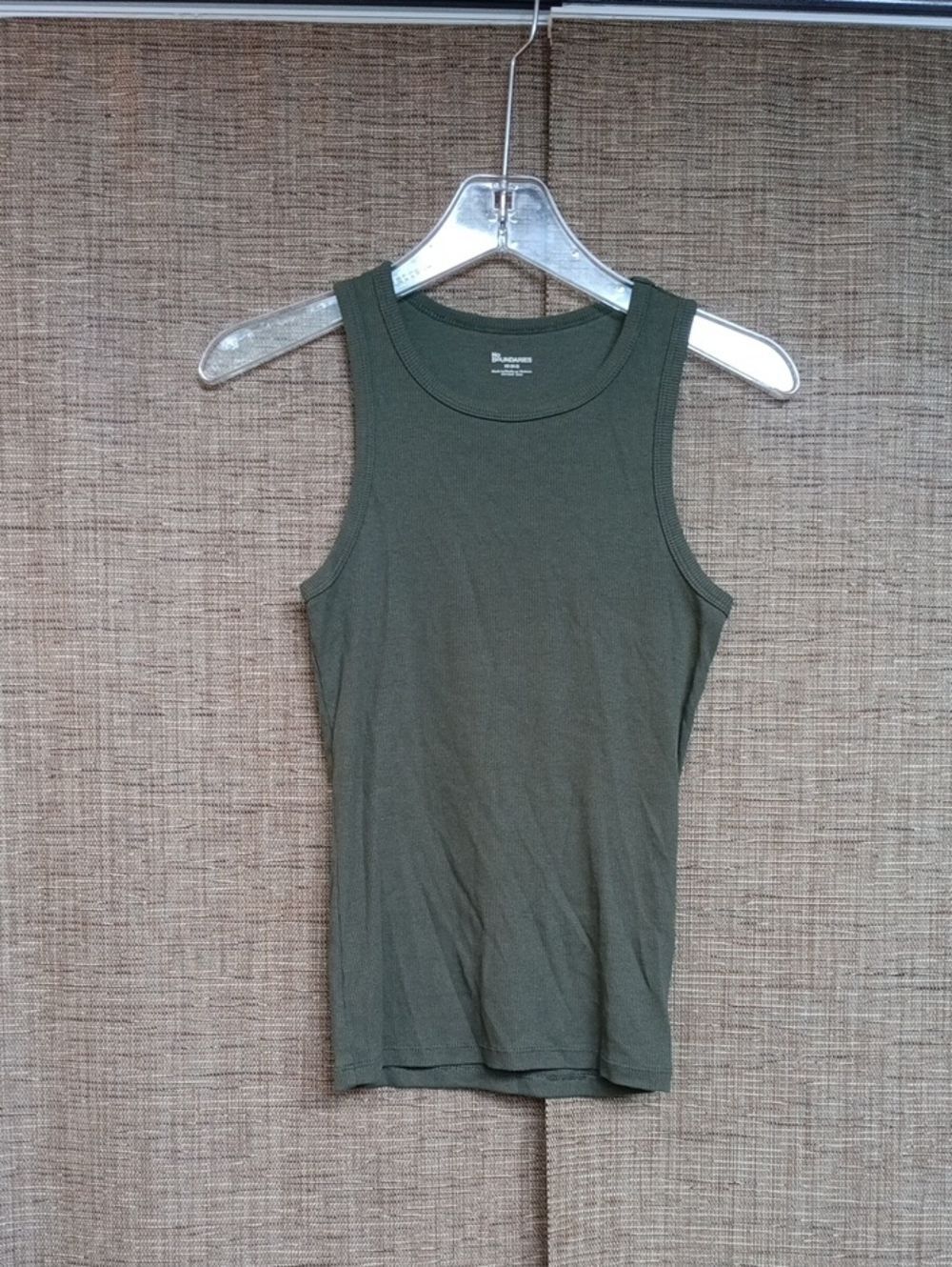 No Boundaries Olive Green Ribbed Tank Top
